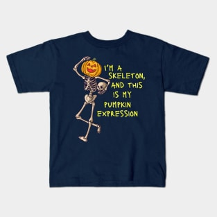 pumpkin head skeleton Kids T-Shirt